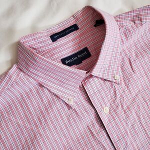 Austin Reed Pink Button Down Long Sleeve Oxford Shirt Size XL